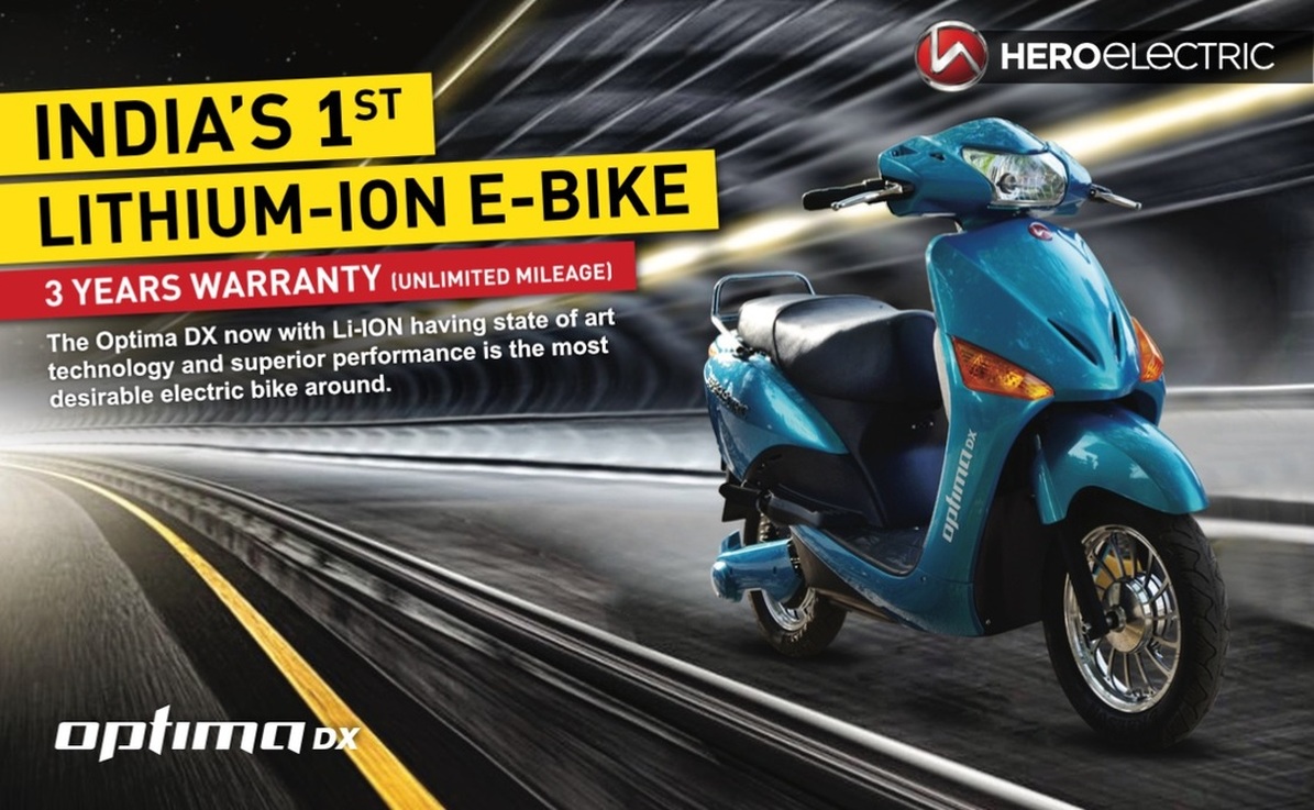 hero electric bike with lithium ion battery